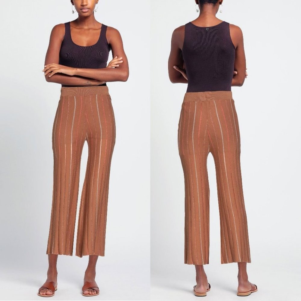 NWT New LUCKYLU Milano $211 Boho Brown Knit Pants Size S